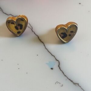 Fashion Jewelry Heart Earrings with Animal Print